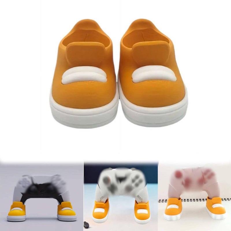 Game Controller Stand Set – Shoe-shaped Universal Holder for Ps & Wireless Controllers, Yellow and White Pla Design, Compact 70g Display Stand for Gaming Desk - Image 1